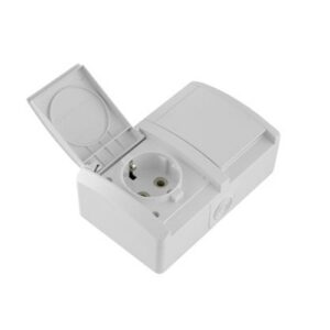 Utičnica dupla vodoravna polikarbonat bijela SET-Q OG