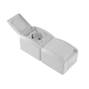 Utičnica dupla okomita polikarbonat bijela SET-Q OG