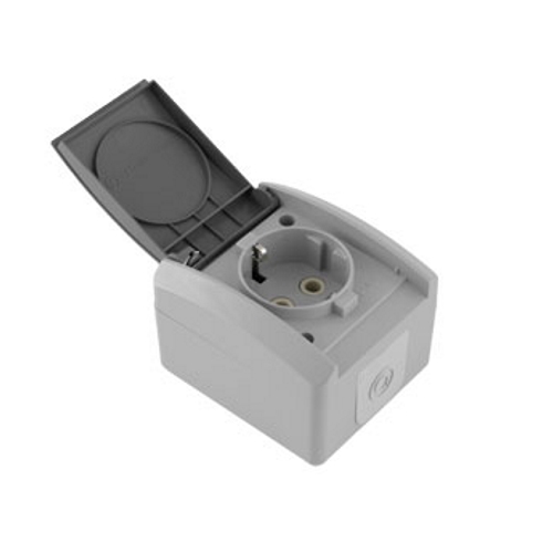 Utičnica dvopolna polikarbonat siva SET-Q OG