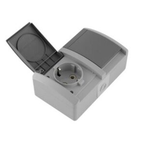 Utičnica dupla vodoravna porculan siva SET-Q OG