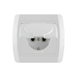 Utičnica dvopolna sa poklopcem porculan Status