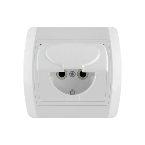 Utičnica dvopolna sa poklopcem porculan Status