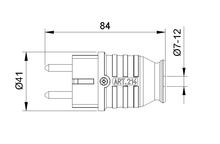Utikač gumeni dvopolni 214 - Slika 2