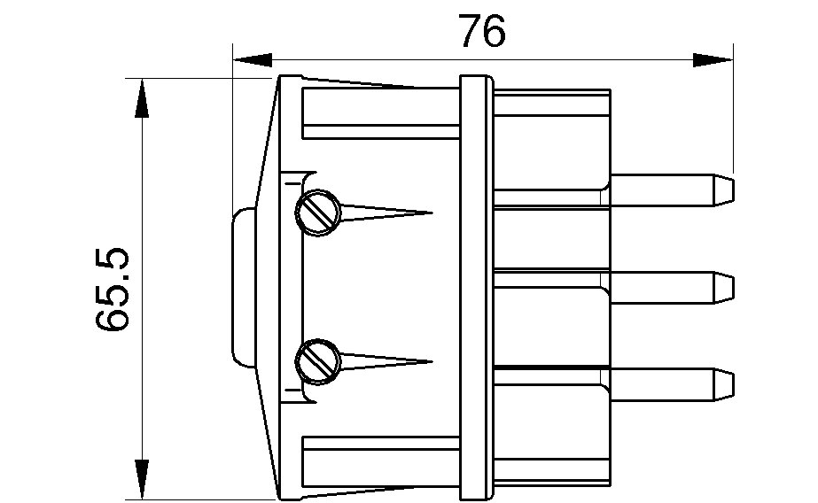 Utikač tropolni ravni 215 NL - Slika 2
