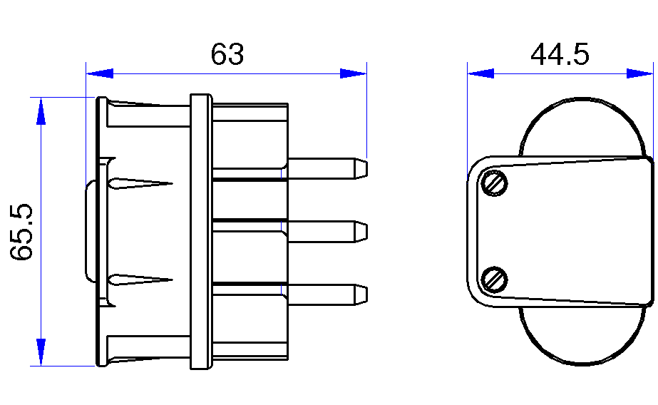 Utikač tropolni L bijeli 218 - Slika 2