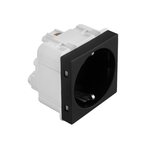 Utičnica 2M 16A crna Kombo