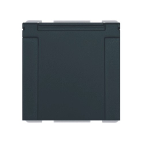 Utičnica 2M sa poklopcem 16A crna Kombo