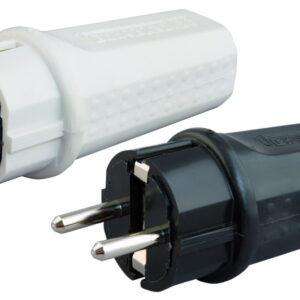 Utikač dvopolni bijeli guma