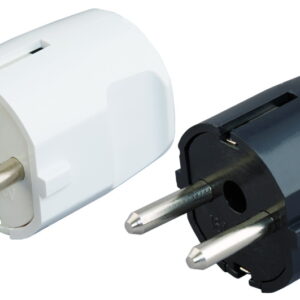 Utikač dvopolni L bijeli PVC