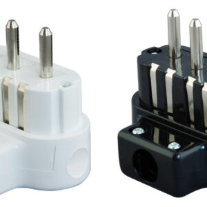 Utikač tropolni L bijeli PVC