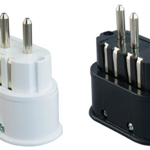 Utikač tropolni ravni bijeli PVC